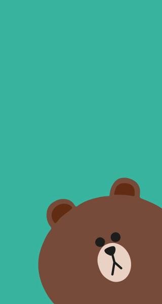 Brown bear green background blue 2 - tachisme free wallpaper for mobile