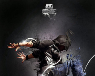 Man black shirt jeans jumping - a black shirt and jeans free wallpaper