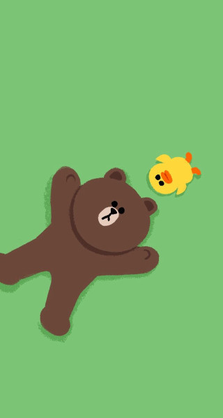 Brown bear laying yellow duck - brown free wallpaper