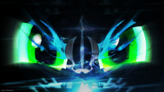 Futuristic android glowing neon hologram - cybernetic free wallpaper for desktop