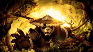 Panda hat sword forest trees - hearthstone free wallpaper