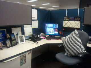 Cubicle computer workspace office desk - color scheme free wallpaper