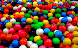 Colorful balls candy canes bin - a large amount free wallpaper