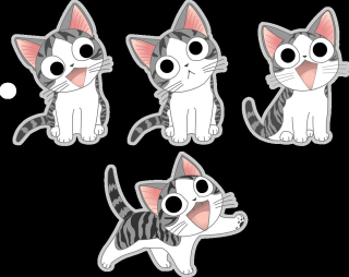 Cat stickers expressions set four - a set free wallpaper