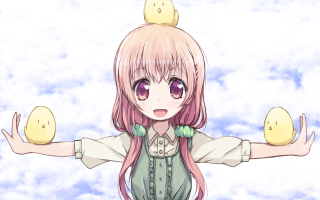 Girl pink hair holding eggs - ayo free wallpaper