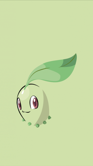 Green leaf with face side - brom free wallpaper for mobile