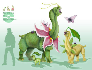 Dinosaurs man butterfly woman child - a child free wallpaper