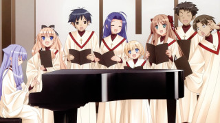 Group people piano keyboard standing - edward george handel lucas free wallpaper