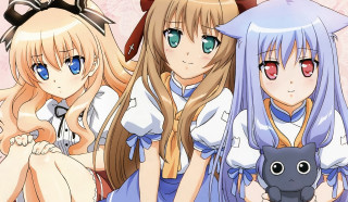 Three anime girls cat ears - three anime girl free wallpaper