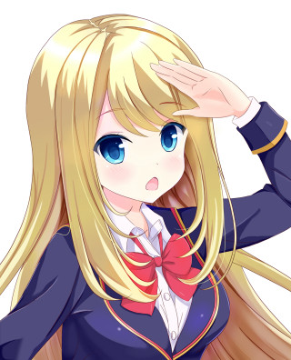 Anime girl blonde hair blue 11 - long blonde hair free wallpaper for mobile