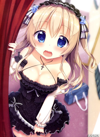 Anime girl blue eyes black 3 - a mirror free wallpaper for mobile