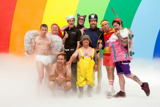 People rainbow wall group colorful - a rainbow free wallpaper for desktop