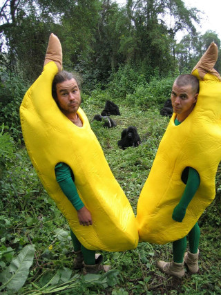 Banana costume people woods holding - costume free wallpaper for mobile