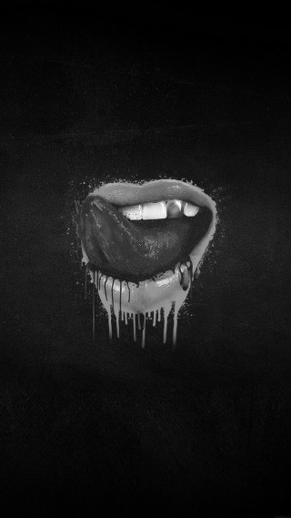 Black white mouth paint cigarette - paint free wallpaper for mobile