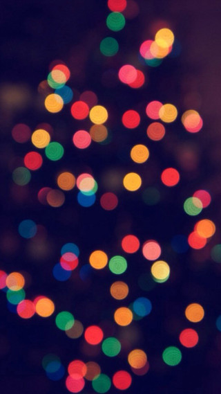 Blurry christmas tree multicolored lights 3 - bokeh free wallpaper for mobile
