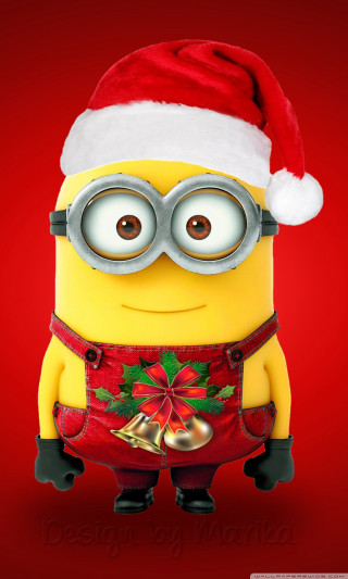 Minion santa hat glasses bell 2 - a minion free wallpaper for mobile