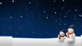 Snowman snowdog night sky stars - the snow free wallpaper for desktop