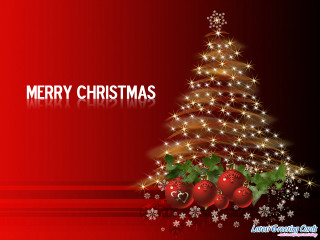 Christmas tree red ornaments lights - merry free wallpaper