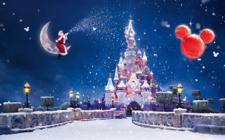 Castle santa balloons magic night 3 - a santa clause free wallpaper