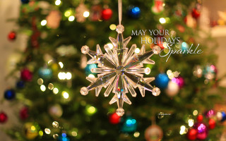 Christmas tree snowflake holiday message - a snowflake free wallpaper