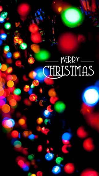 Christmas card lights merry message - merry free wallpaper for mobile