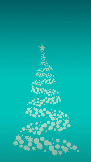 Christmas tree stars bubbles green - a white star free wallpaper for mobile