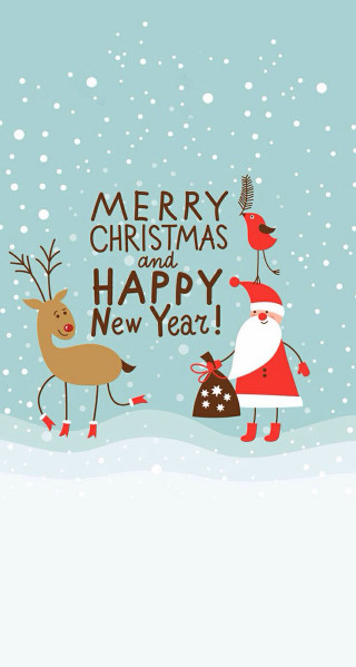 Christmas santa reindeer snow merry - happy free wallpaper for mobile