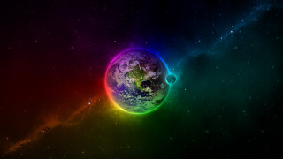 Colorful earth space stars rainbow 6 - space free wallpaper for desktop