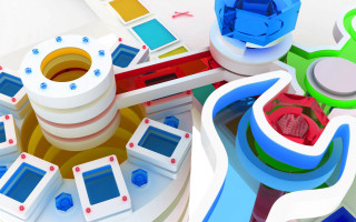 Colored objects tabletop white background - a table top free wallpaper