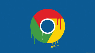 Google logo paint drop blue - chrome free wallpaper