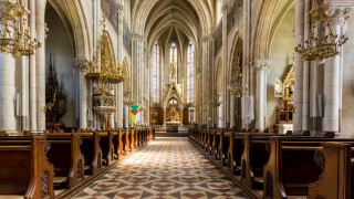 Church checkered floor romanesque flemish - floor free wallpaper