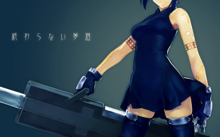Woman short dress sword pose - a short dress holding free wallpaper