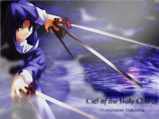 Anime character swords cloudy background - ufotable free wallpaper