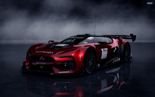 Red sports car dark room 47 - realistic free wallpaper