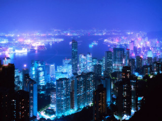 City night lights buildings blue 8 - adrian zingg free wallpaper