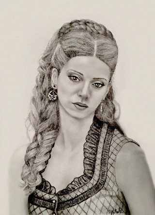 Woman long hair braid drawing - portrait free wallpaper