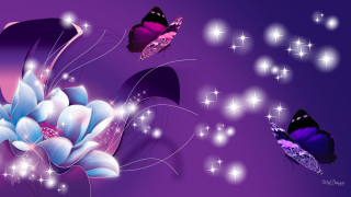 Purple background butterflies flower blue - a purple background free wallpaper for desktop