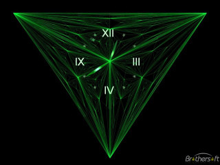 Green triangle numbers black background - golden ratio illustration free wallpaper