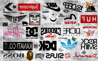 Logos wall maximalism christian hilfgott - different logo free wallpaper