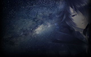 Man longhair blackcoat looking stars - the star free wallpaper