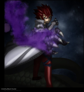Red haired man purple object - dragon! free wallpaper for tablet
