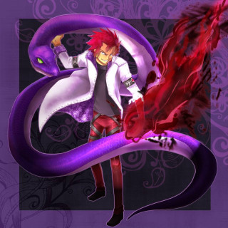 Red haired man purple dragon - a white coat free wallpaper for tablet