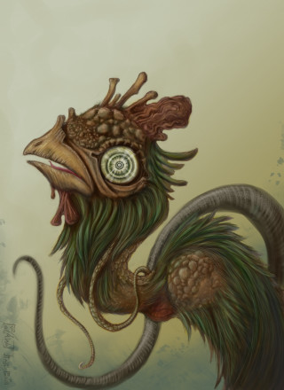 Dragon clock mouth tail head - android jones free wallpaper for mobile