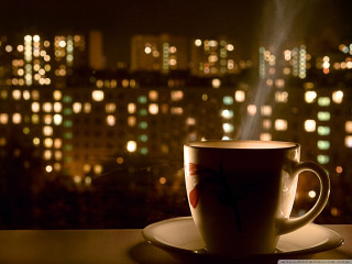 Coffee saucer city night lights 2 - a saucer free wallpaper