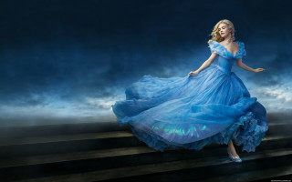 Woman blue dress walking stairs 2 - edward george handel lucas free wallpaper