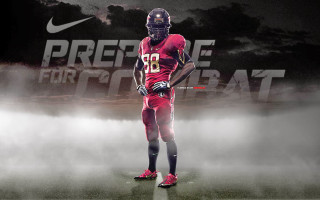 Football player red uniform foggy - a red uniform free wallpaper