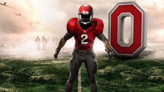 Football player large o background - cleve gray free wallpaper