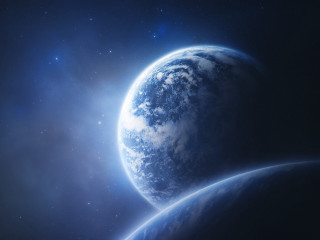Blue planet star background blue - a blue planet free wallpaper