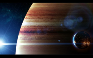 Bright planet light shining side - a planet free wallpaper