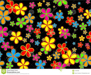 Colorful flower pattern black background 3 - claire dalby free wallpaper